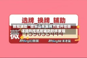 教程辅助“微乐山东麻将万能开挂器”详细外挂透视辅助软件教程