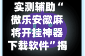 实测辅助“微乐安徽麻将开挂神器下载软件”揭秘透视辅助万能挂用法