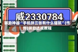 辅助神器“手机拼三张有什么猫腻”(作弊)辅助透视教程