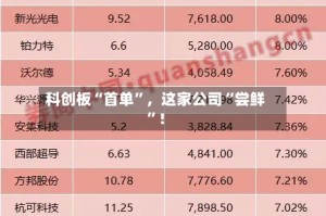 科创板“首单”，这家公司“尝鲜”！