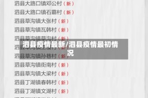 泗县疫情最新/泗县疫情最初情况