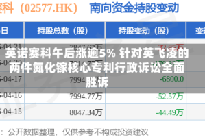 英诺赛科午后涨逾5% 针对英飞凌的两件氮化镓核心专利行政诉讼全面胜诉