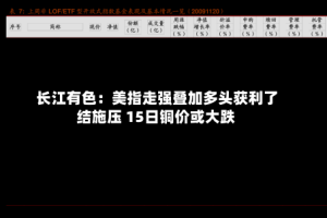长江有色：美指走强叠加多头获利了结施压 15日铜价或大跌