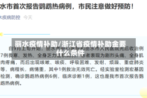 丽水疫情补助/浙江省疫情补助金要什么条件