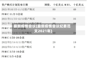 最新疫情会议(最新疫情会议纪要范文2021年)