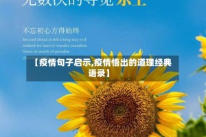 【疫情句子启示,疫情悟出的道理经典语录】