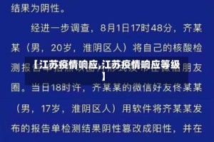 【江苏疫情响应,江苏疫情响应等级】