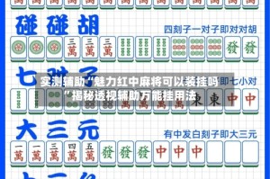 实测辅助“魅力红中麻将可以装挂吗”揭秘透视辅助万能挂用法