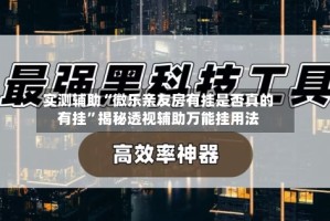 实测辅助“微乐亲友房有挂是否真的有挂”揭秘透视辅助万能挂用法
