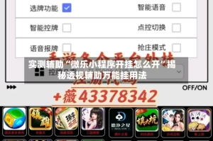 实测辅助“微乐小程序开挂怎么开”揭秘透视辅助万能挂用法