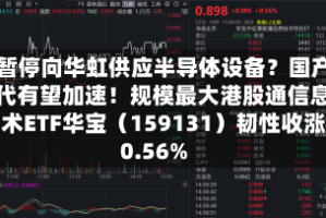 美暂停向华虹供应半导体设备？国产替代有望加速！规模最大港股通信息技术ETF华宝（159131）韧性收涨0.56%