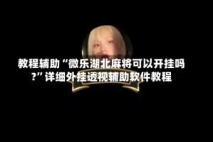 教程辅助“微乐湖北麻将可以开挂吗?”详细外挂透视辅助软件教程