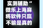 实测辅助“微乐上海麻将软件只赢不输是真的吗”揭秘透视辅助万能挂用法