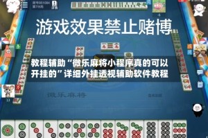 教程辅助“微乐麻将小程序真的可以开挂的”详细外挂透视辅助软件教程