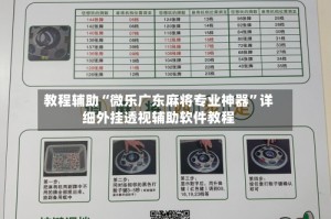 教程辅助“微乐广东麻将专业神器”详细外挂透视辅助软件教程