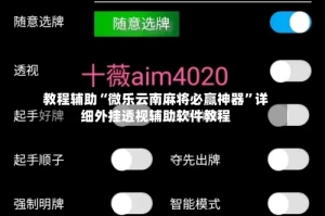 教程辅助“微乐云南麻将必赢神器”详细外挂透视辅助软件教程
