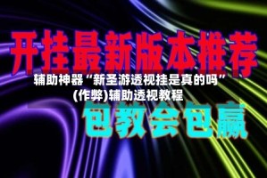 辅助神器“新圣游透视挂是真的吗”(作弊)辅助透视教程