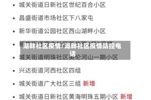 湖畔社区疫情/湖畔社区疫情防控电话