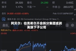 阿贝尔：伯克希尔不会拆分集团或剥离旗下子公司