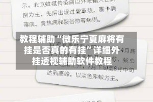 教程辅助“微乐宁夏麻将有挂是否真的有挂”详细外挂透视辅助软件教程