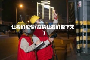 让我们疫情(疫情让我们慢下来)
