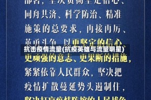 抗击疫情流量(抗疫英雄与流量明星)