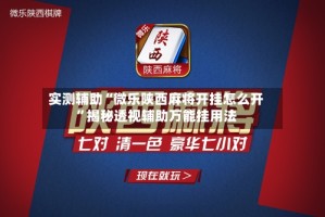 实测辅助“微乐陕西麻将开挂怎么开”揭秘透视辅助万能挂用法