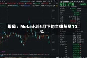 报道：Meta计划5月下旬全球裁员10%