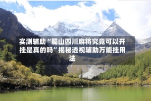 实测辅助“蜀山四川麻将究竟可以开挂是真的吗”揭秘透视辅助万能挂用法