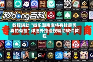 教程辅助“微乐湖南麻将有挂是否真的有挂”详细外挂透视辅助软件教程