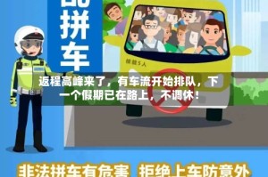 返程高峰来了，有车流开始排队，下一个假期已在路上，不调休！