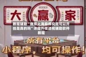教程辅助“微乐上海麻将究竟可以开挂是真的吗”详细外挂透视辅助软件教程