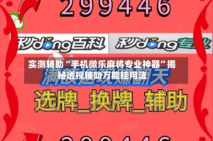 实测辅助“手机微乐麻将专业神器”揭秘透视辅助万能挂用法