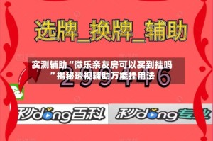 实测辅助“微乐亲友房可以买到挂吗”揭秘透视辅助万能挂用法
