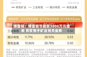 博雷顿：博雷顿节能获3800万元增资 将聚焦于矿业相关业务
