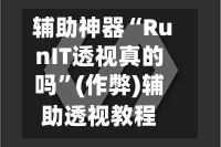 辅助神器“RunIT透视真的吗”(作弊)辅助透视教程