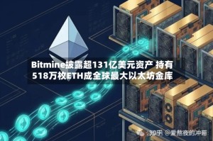 Bitmine披露超131亿美元资产 持有518万枚ETH成全球最大以太坊金库