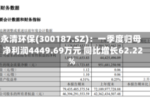 永清环保(300187.SZ)：一季度归母净利润4449.69万元 同比增长62.22%