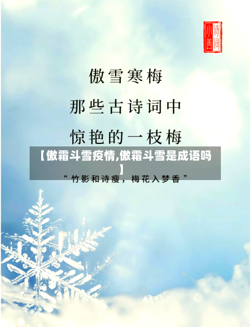 【傲霜斗雪疫情,傲霜斗雪是成语吗】-第1张图片