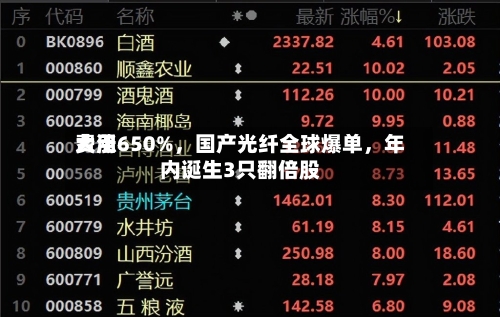 费用大涨650%	，国产光纤全球爆单，年内诞生3只翻倍股-第1张图片