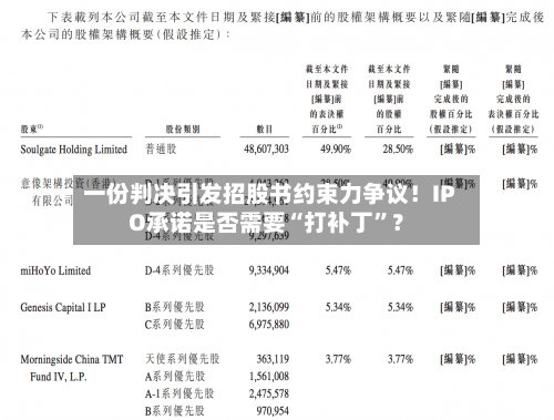 一份判决引发招股书约束力争议！IPO承诺是否需要“打补丁”？-第1张图片