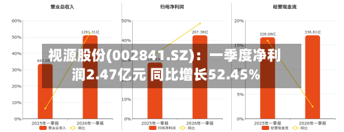 视源股份(002841.SZ)：一季度净利润2.47亿元 同比增长52.45%-第1张图片