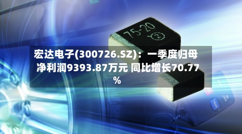 宏达电子(300726.SZ)：一季度归母净利润9393.87万元 同比增长70.77%-第1张图片
