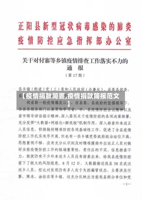 【疫情捐款简要,疫情捐款简报范文】-第1张图片