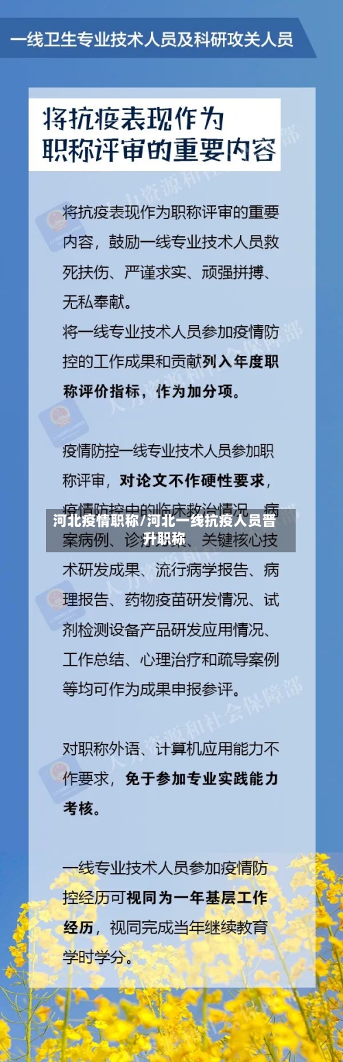 河北疫情职称/河北一线抗疫人员晋升职称-第1张图片