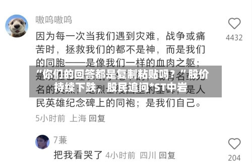 “你们的回答都是复制粘贴吗？	”股价持续下跌，股民追问*ST中岩-第1张图片