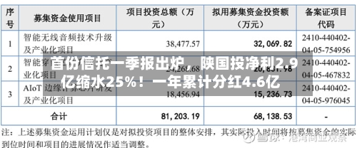 首份信托一季报出炉	，陕国投净利2.9亿缩水25%！一年累计分红4.6亿-第1张图片