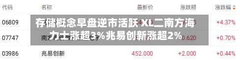 存储概念早盘逆市活跃 XL二南方海力士涨超3%兆易创新涨超2%-第1张图片
