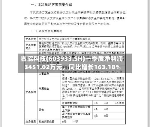睿能科技(603933.SH)一季度净利润3451.02万元，同比增长163.18%-第1张图片