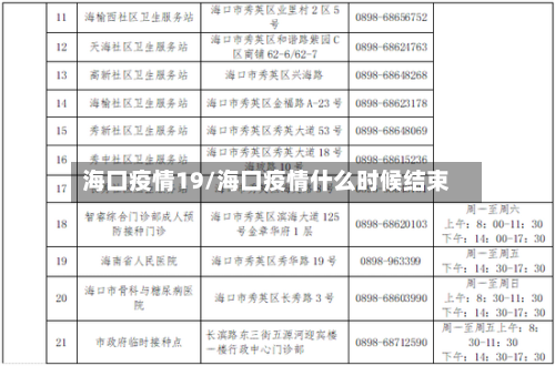 海口疫情19/海口疫情什么时候结束-第1张图片